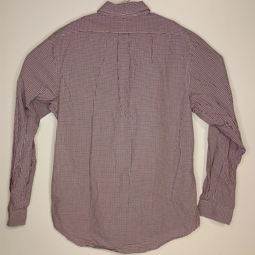 Polo Ralph Lauren Shirt Mens‎ XL Slim Fit Red White Blue Gingham Check Pony